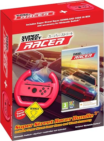 Super Street Racer Bundle + Wheel Accessory Nintendo Switch Game [Code in a Box] Nintendo Switch