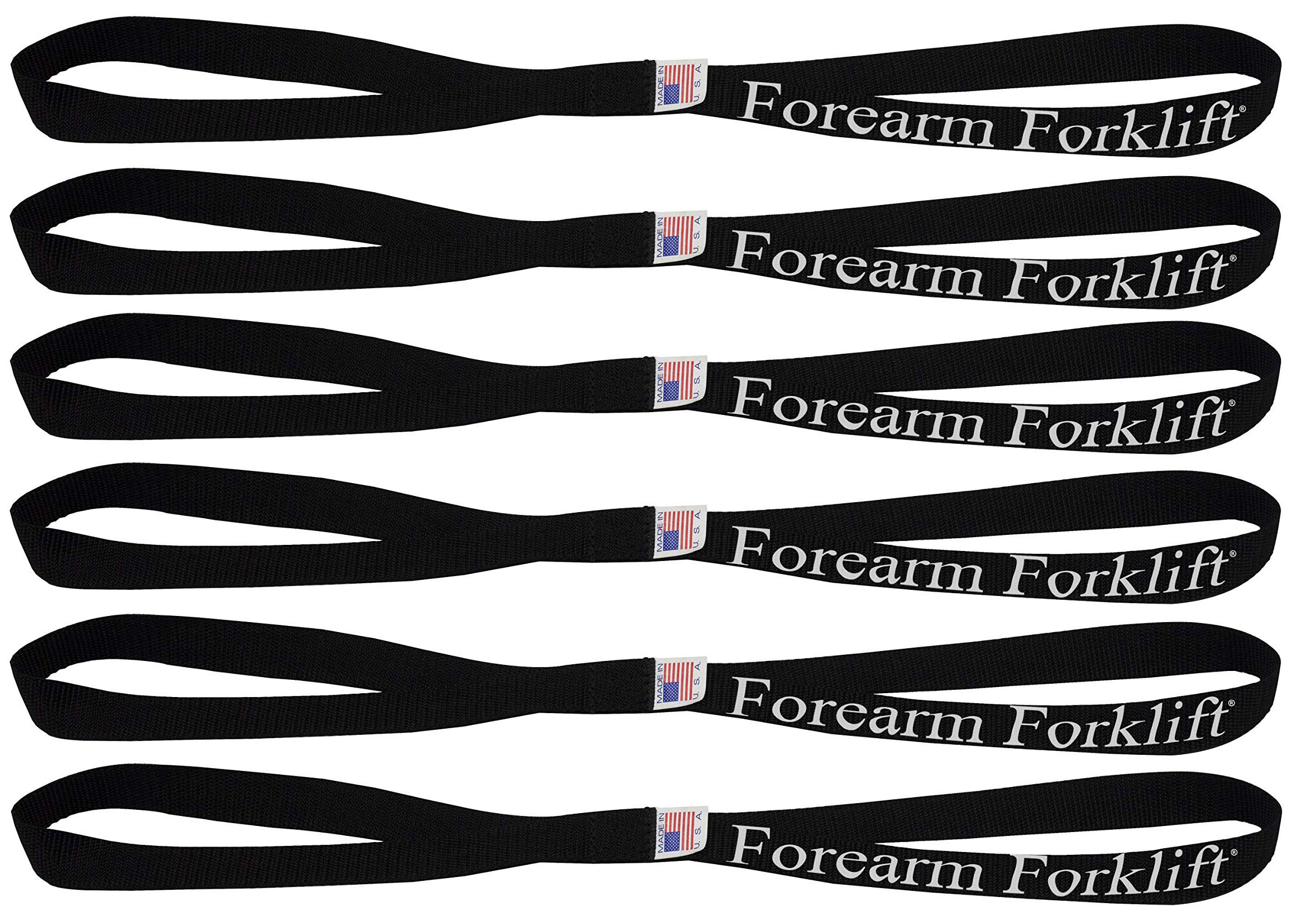 Forearm ForkliftFFLH246 LoopHolz Soft Loop Straps for Motorcycles, UTV's, Quads, Generators and Other Equipment for Lengthening Tie-Downs and Bungee Cords | 24-inch, Pack of 6, Black