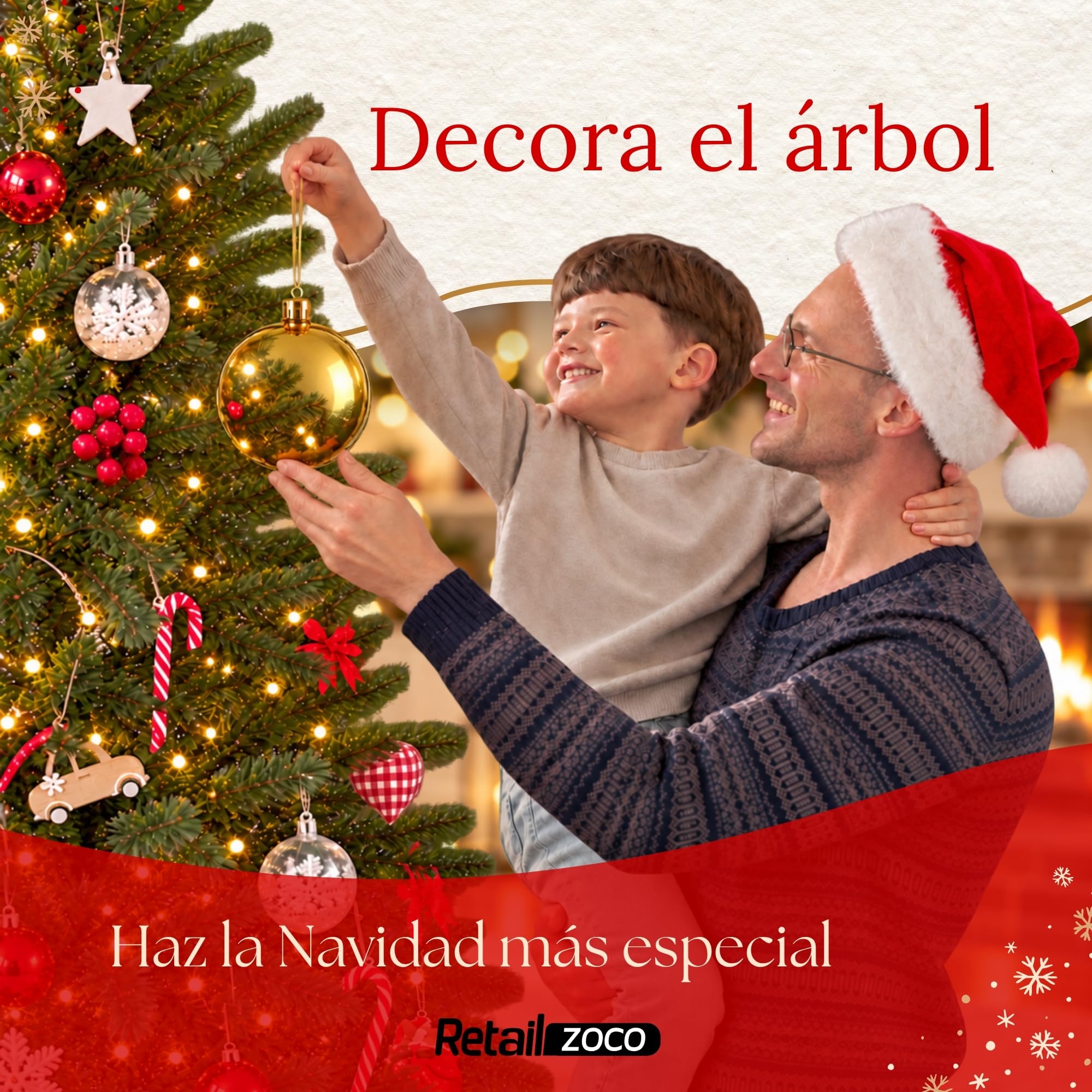 Bolas de Navidad, Adornos Arbol Navidad, 2 Piezas, Dorado - imagen 3