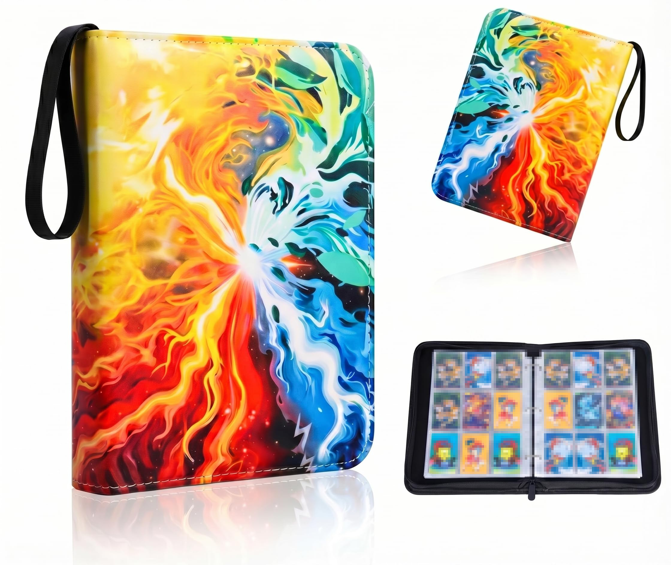 KORVORIA 9 Pocket Card Binder, 900 Waterproof Trading Card Album, Card Collection Folder with Zip, for Christmas, Birthdays, Children's Day