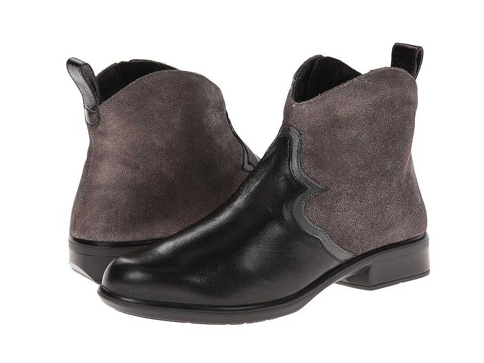 

Naot Sirocco (Black Madras Leather/Gray Shimmer Leather/Metallic Road Leather) Women's Boots