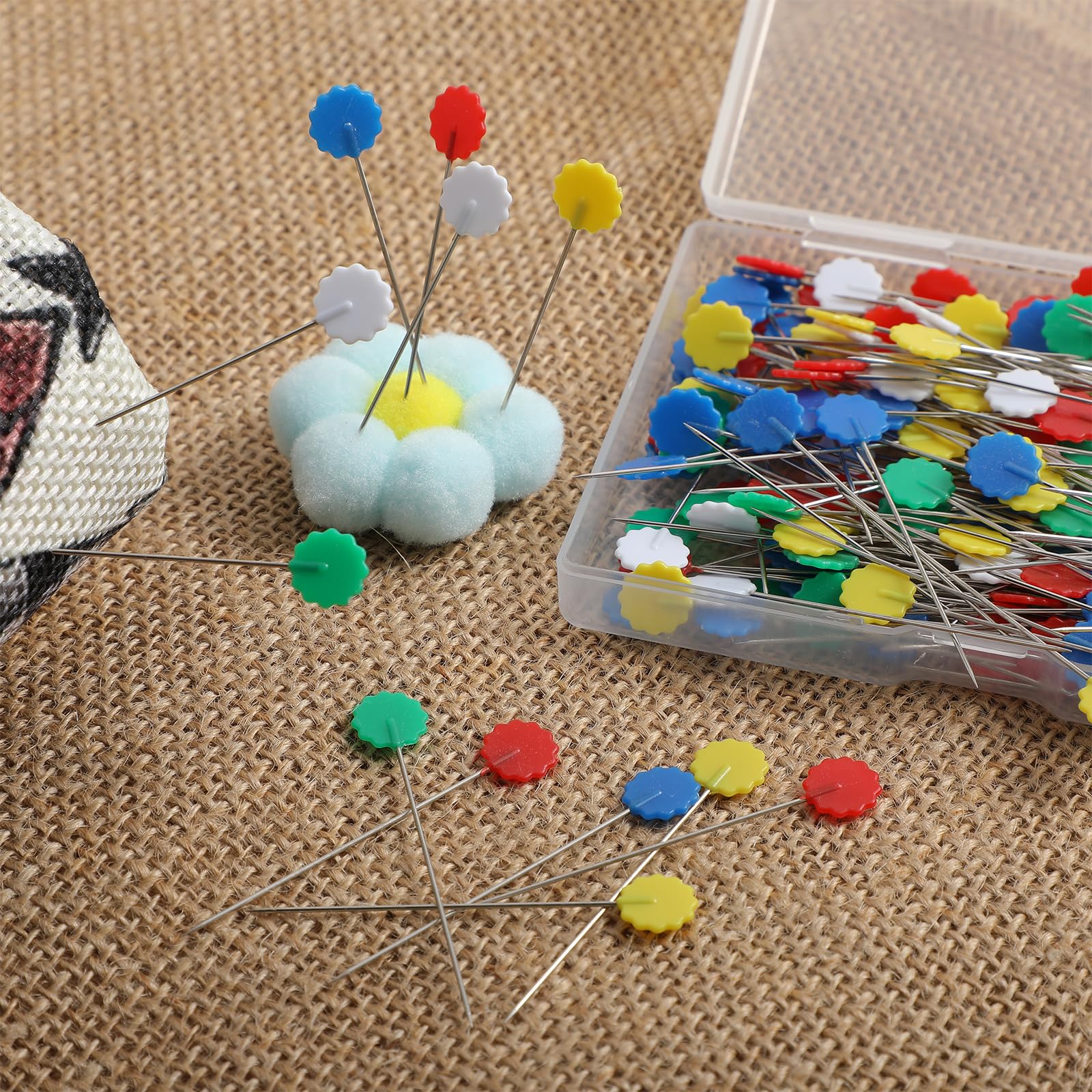 200 Spilli Da Sarta Con Testa Colorata - 56mm Per Cucito, Artigianato E Decorazioni - Foto 10