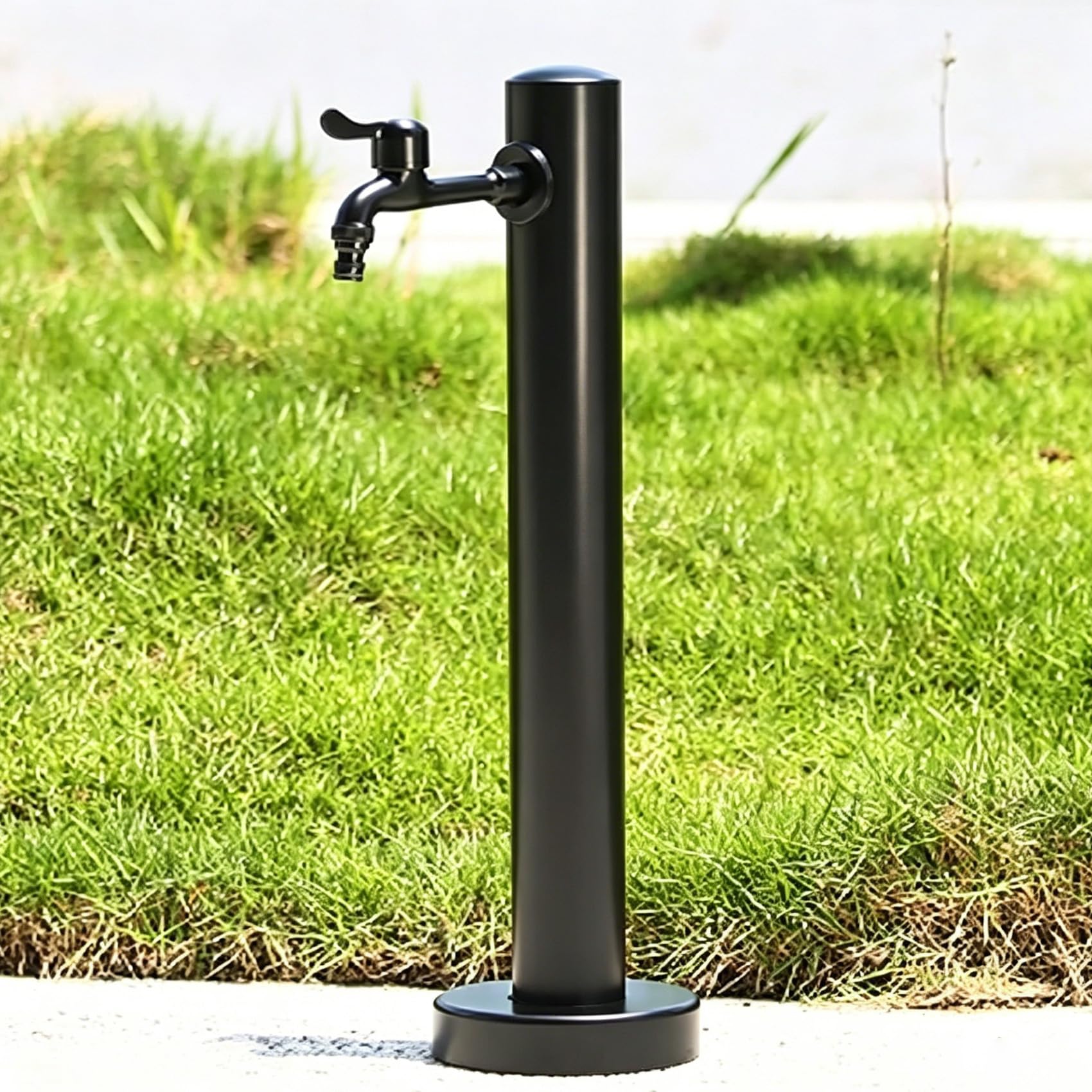 Brixtel Water Column, Vertical Garden Water Column Fountain, Outdoor Antifreeze Faucet Dispenser, Black Garden Watering Solution, Car Washing, for Courtyard, Patio,Yard, Poolside, Lawn 60cm