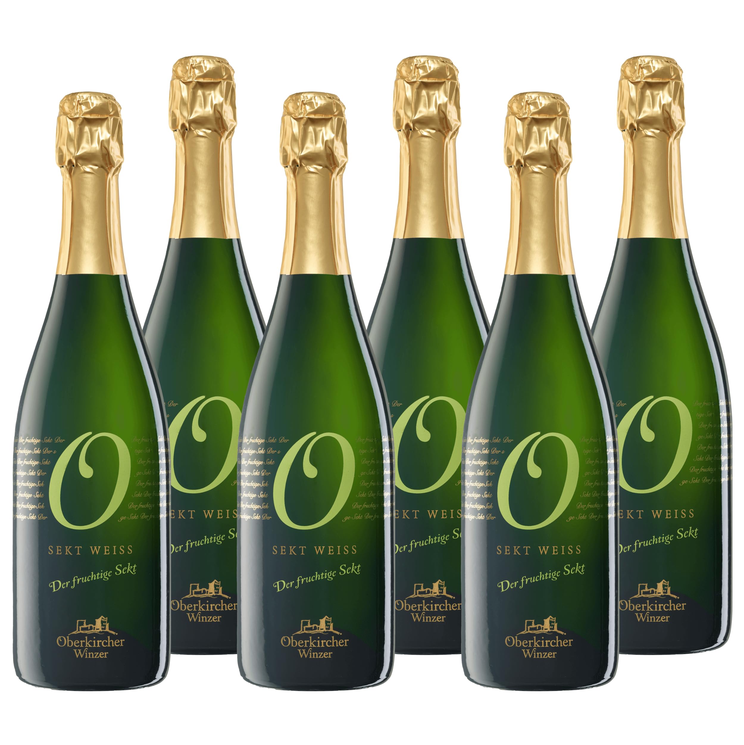 Oberkircher Winzer Sekt Cuvée Weiß trocken - COLLECTION "O" - Ein prickelnd frischer, trocken ausgebauter Weißwein Cuvée Sekt - Badischer Sekt, Anbaugebiet Ortenau (6 x 0,75 l)