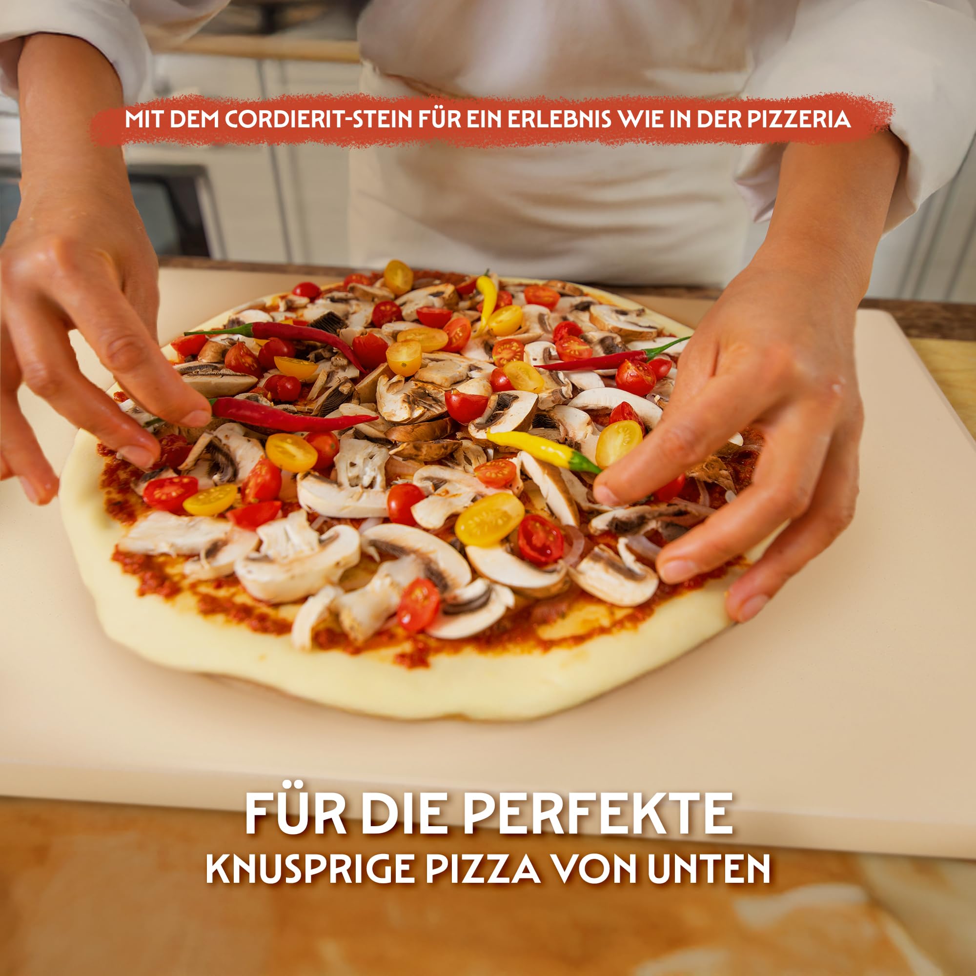 Pizza Lover Juego de piedras para pizza premium para horno y barbacoa, 4 en 1, incluye tijeras para pizza, pala perforada para pizza (anodizado duro), piedra para pizza hasta 800 °C de cordierita +