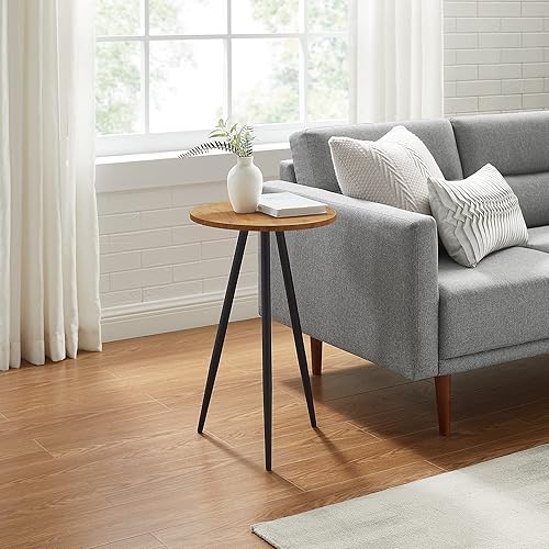 Miniatura 2 de Walker Edison Vera Modern Glam - Mesa lateral redonda, 16 pulgadas, color negro