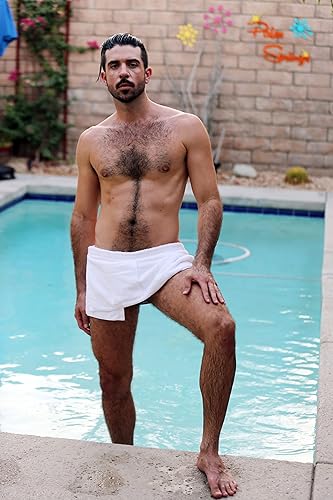 Miniatura 7 de Toalla de baño 100% turca para hombre con bolsillo de parche en la parte delantera (S-M)