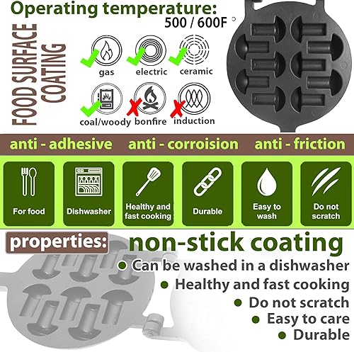 Miniatura 6 de Molde para galletas con revestimiento antiadherente, nuez, hongos, surtido de sabrosas galletas caseras, herramientas y accesorios para hornear,