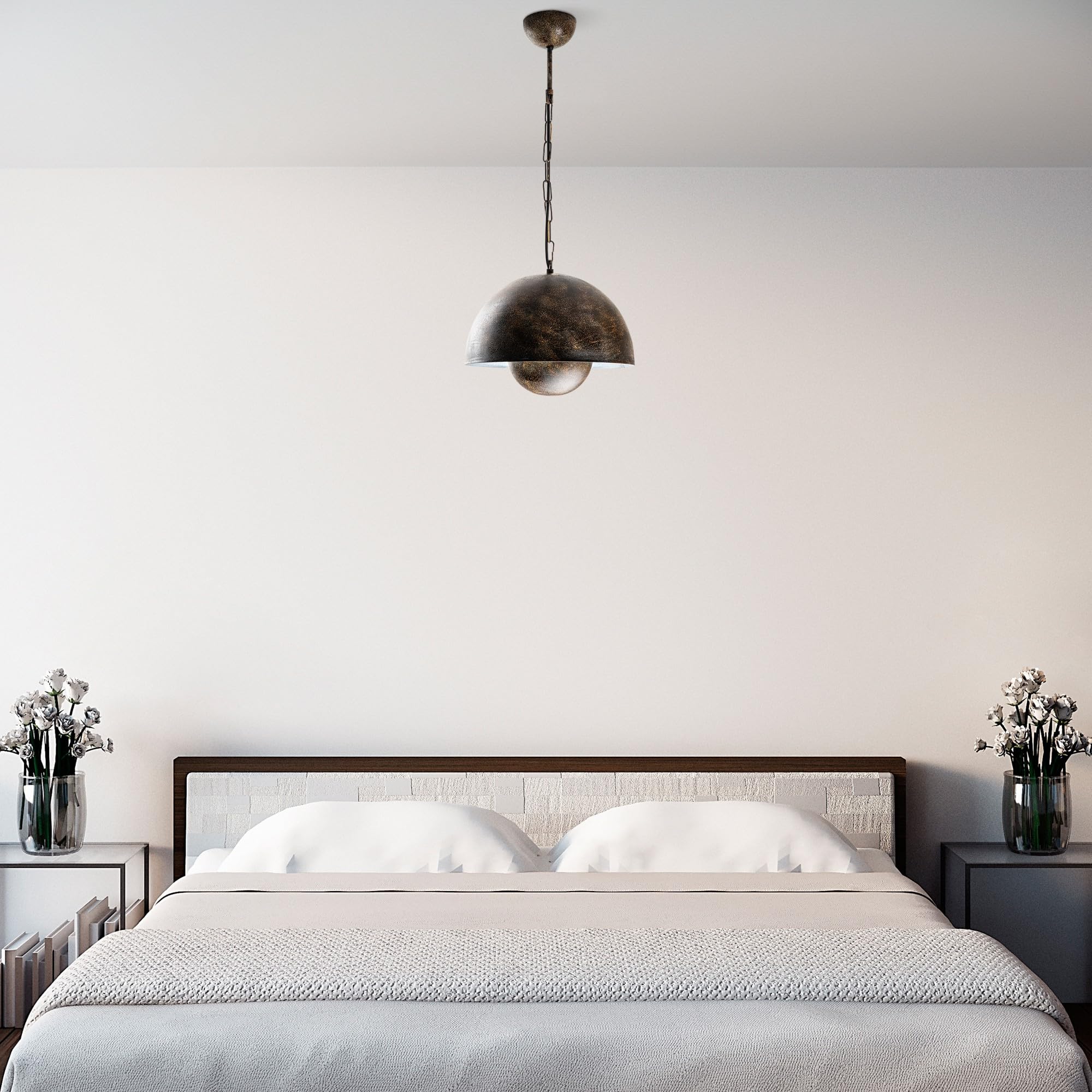 Opviq Elegante chandelier, cuerpo de metal, diámetro de 30 cm, altura total de 70 cm, no ajustable, casquillo E27, máx. 40 W, perfecto para interiores modernos y clásicos