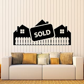 Vinyl Wall Decal Realtor Office Sold Real Estate Home Rent Broker Stickers Mural Large Decor (g8128) Black