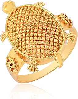 dulci Gold Plated Brass Good Luck Blessing Tortoise/Kachua Finger Ring for Men Women-picture-16