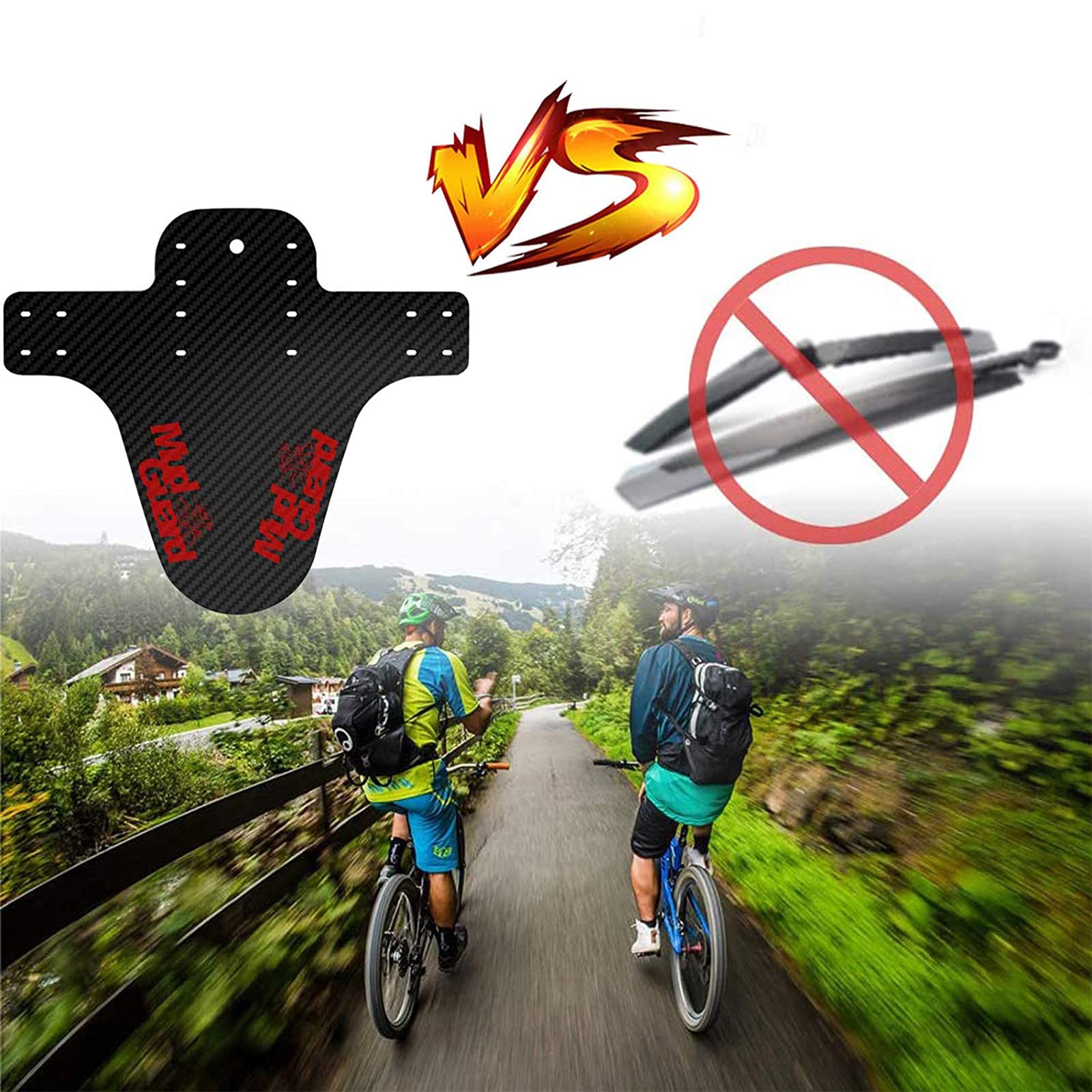 2 Pezzi Parafango MTB In Carbonio - Anteriore/Posteriore