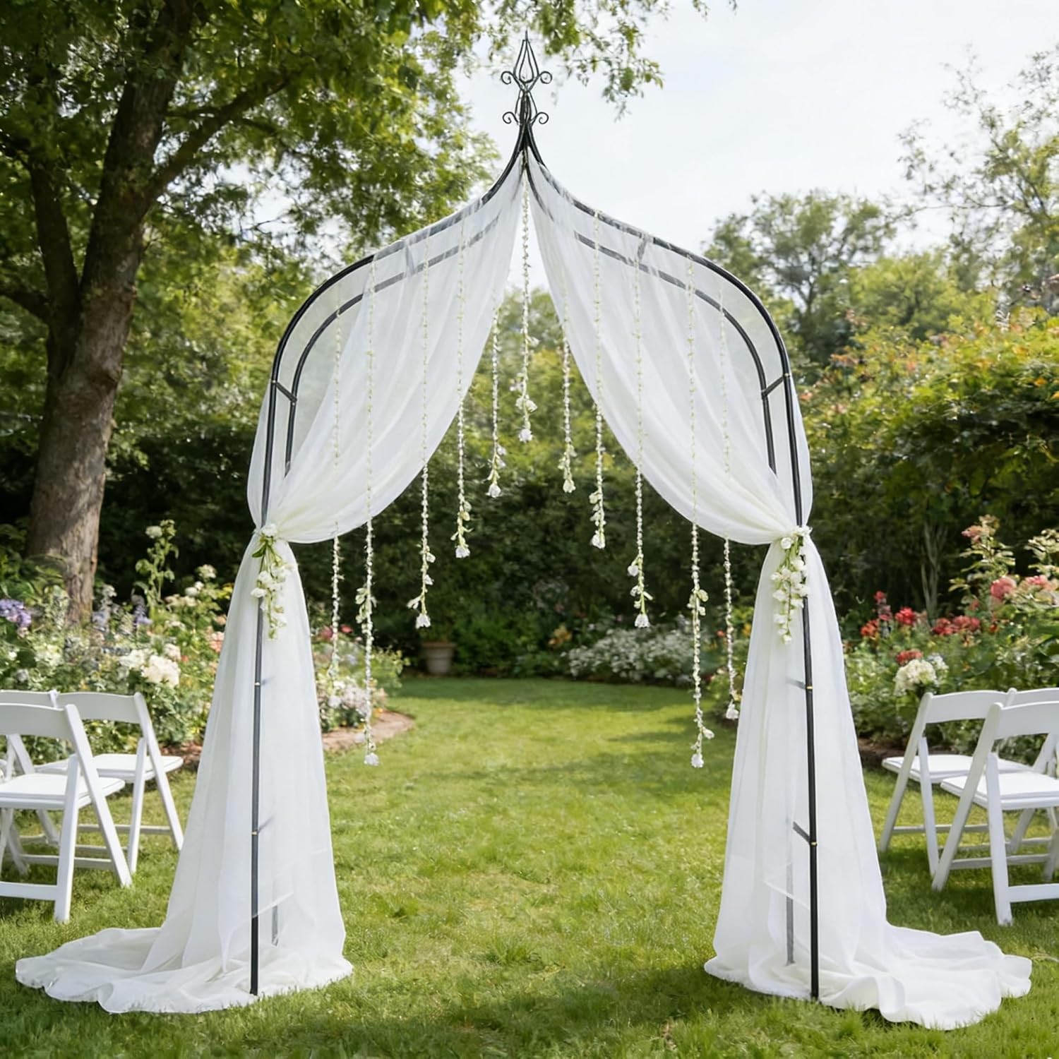 Metal Arbor Frame Stand, Garden Arch Trellis for Plants, Wedding Decor Backdrop Flower Stand, 8.4 * 4.6 FT