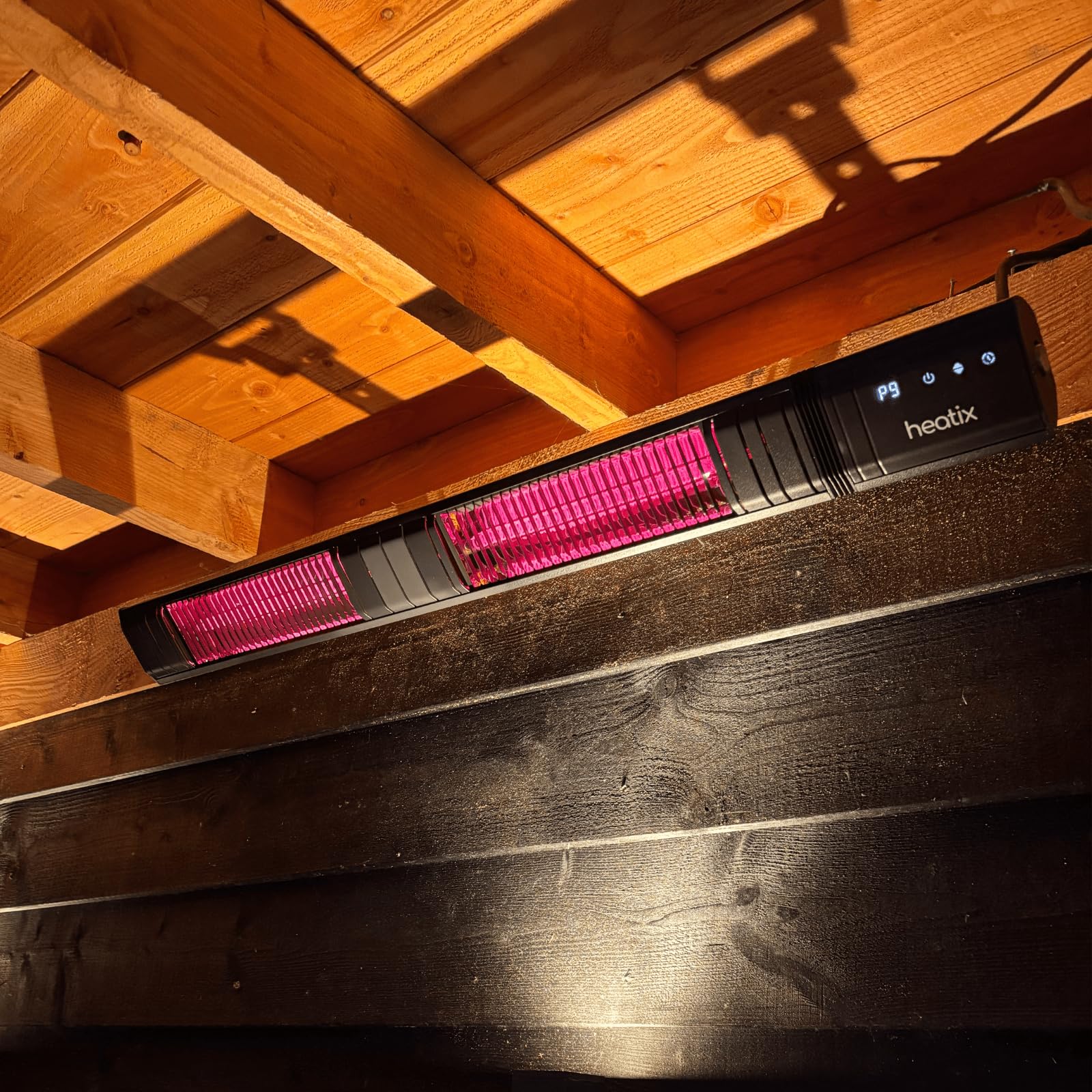 Smart Golden Shadow Wandheizstrahler 3000W, Infrarot Terrassenheizstrahler mit App-Steuerung & Fernbedienung, 9 Heizstufen, Schwarz, für Terrasse und Balkon
