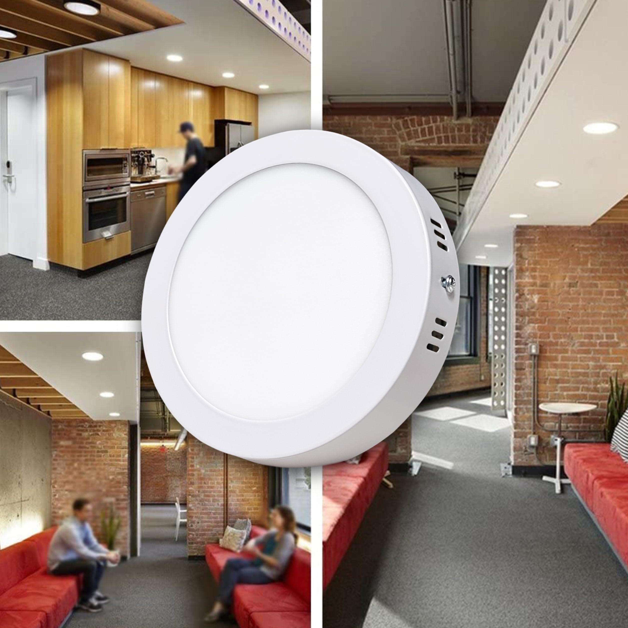 LED ATOMANT 10x Plafon LED Superficie 170mm 12W CCT 3000-6500K 1100lm | Con Selector de color CCT, Driver incluido
