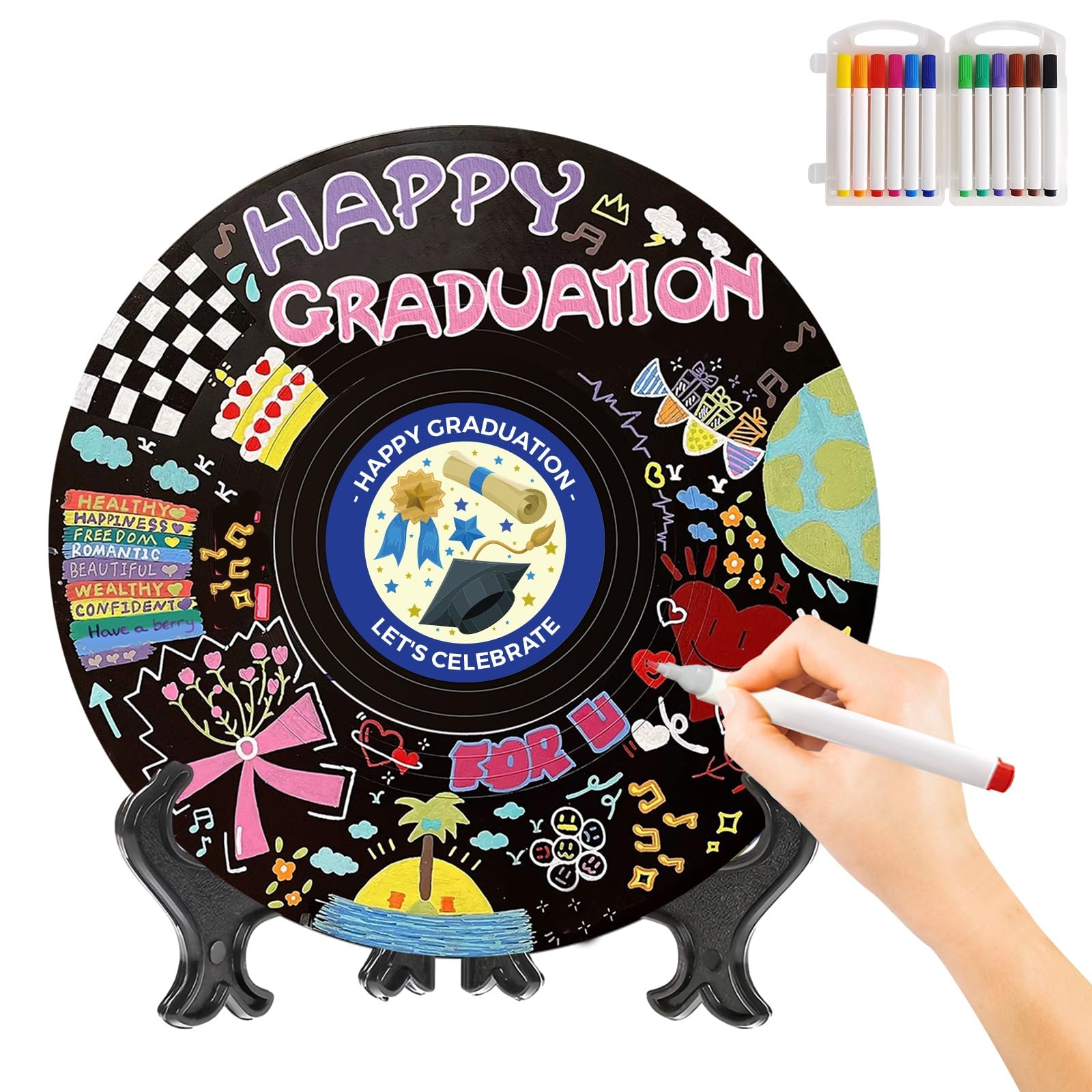 Graduation Guest Book Alternative to Sign 2025, Vinyl Record Guestbook Supports DIY, Happy Birthday Guest Book, Farewell Guest Book, Unique Gift for Vinyl Record Lovers