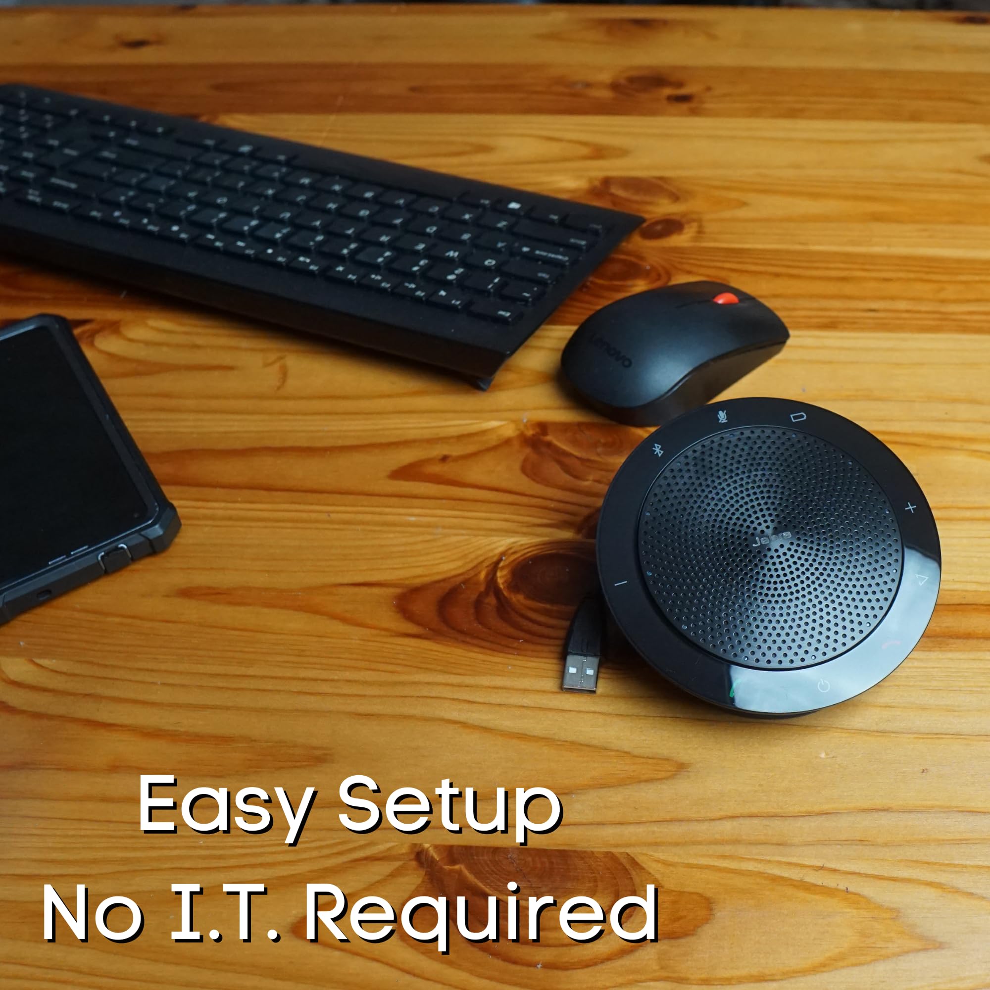 Jabra Speak 510+ Wireless Bluetooth Speakerphone - PC, MAC, Tablet, Smartphone Compatible - Teams Version 7510-309 - Global Teck Bundle with Bluetooth Dongle and Global Teck 2-Port Charger