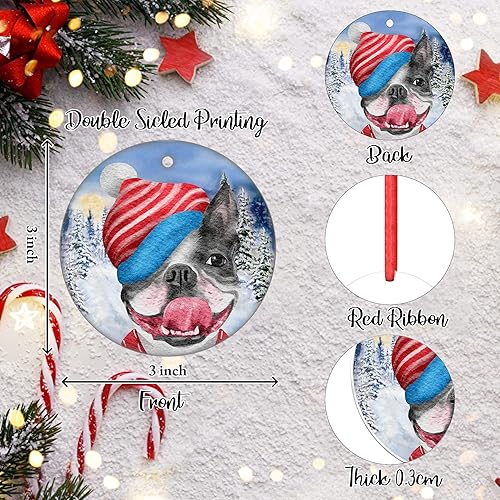 Miniatura 2 de Bonito adorno de perro travieso y travieso, adorno de Navidad colgante de bulldog francés, adorno de Navidad 2023 para árbol de Navidad, decoración