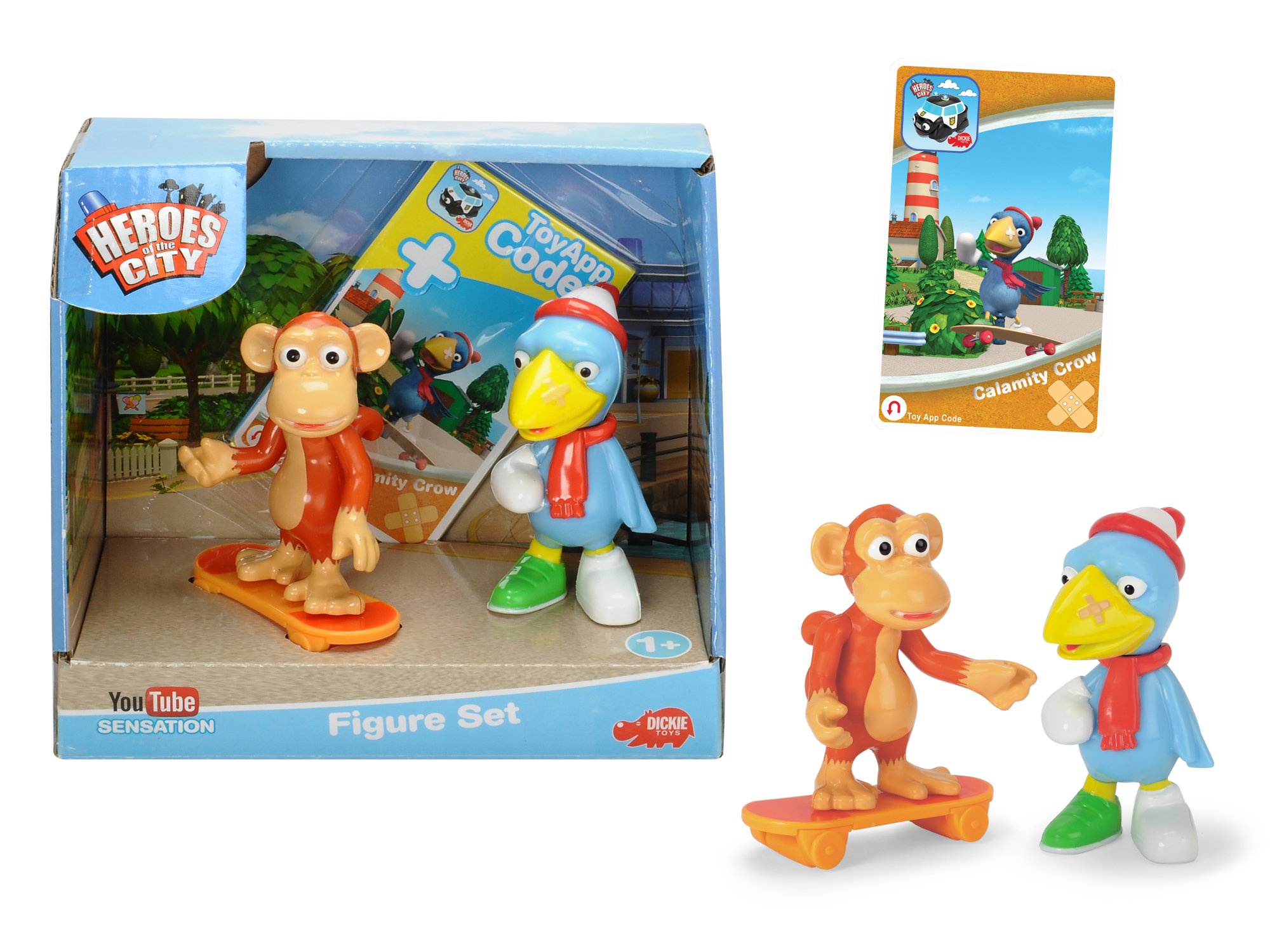 Dickie Toys, heroes of the city, the figure Set including Kasimir crow and Anton the monkey - Image 2