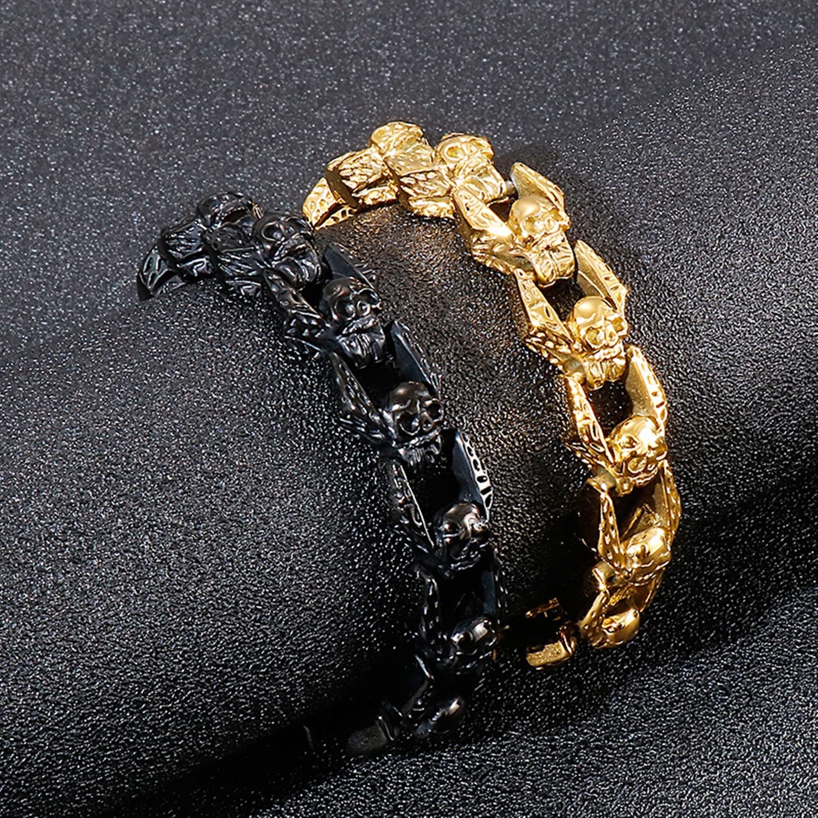 Bracelet Chaîne Noire, Bracelet Chaine Homme Acier Inoxydable Simplicité Rétro Cadeau Saint Valentin Bracelet