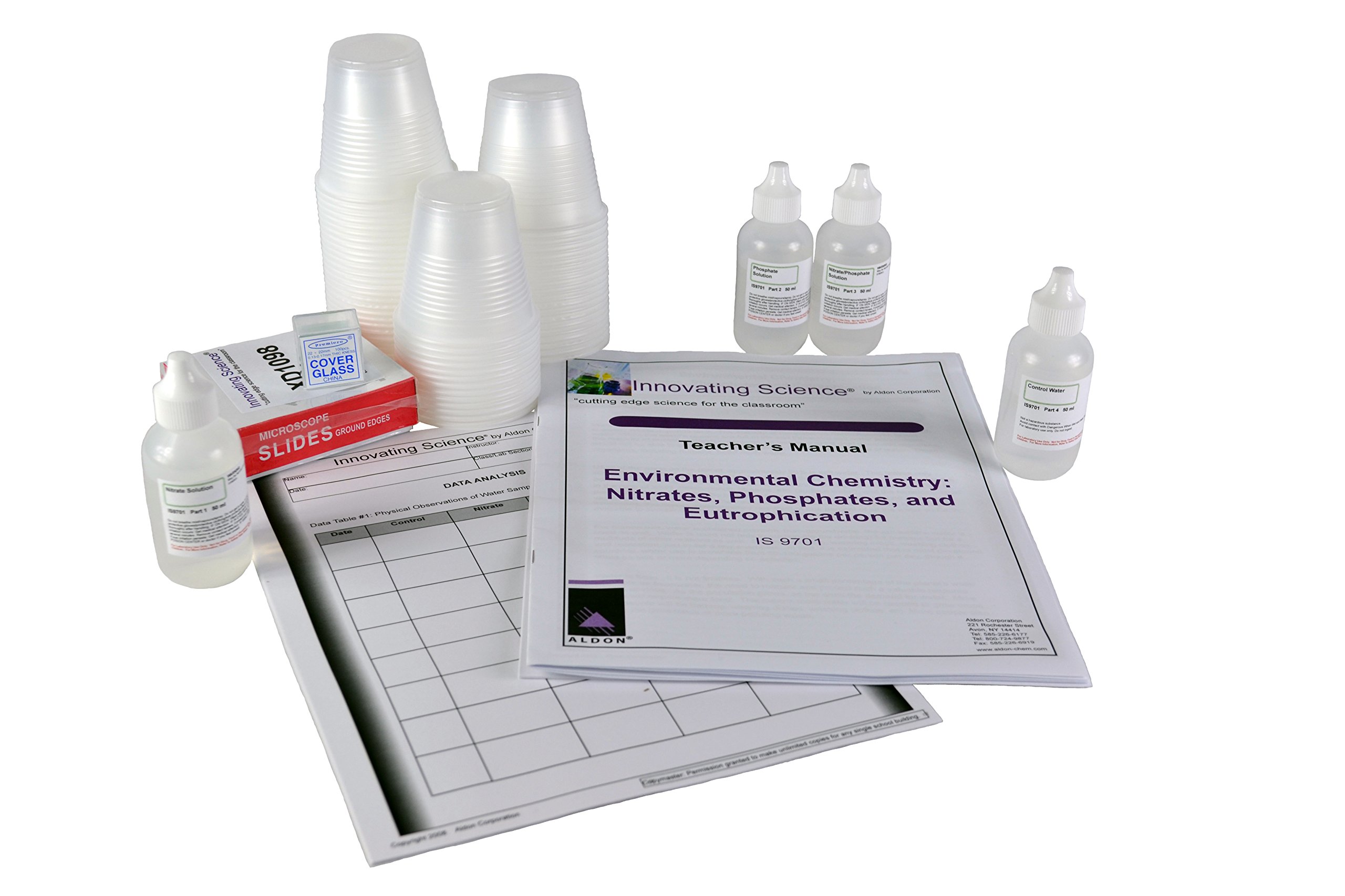 ALDON Innovating Science Environmental Chemistry: Nitrates, Phosphates, and Eutrophication Hands-On Kit - Materials for 15 Groups of Students