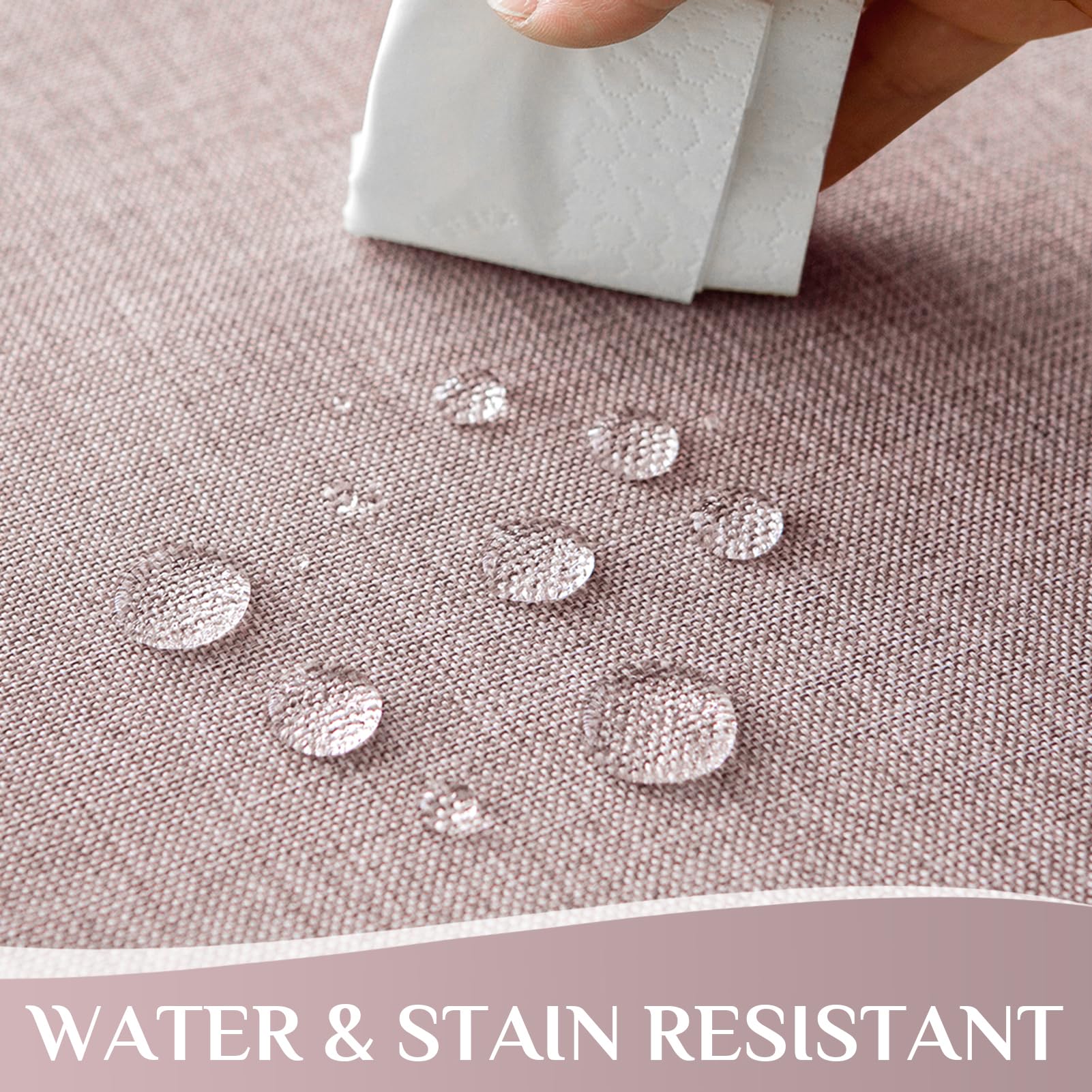 Softalker Tovaglia Natalizia Antimacchia 18 posti Grandi Tovaglia Rettangolare 350x150 cm Tovaglie in Finto Lino Decorativa Ideale per Capodanno, Sala da Pranzo,Feste, all'Aperto (Marron Rosé)
