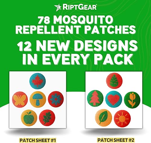 Miniatura 7 de RiptGear Parches repelentes de mosquitos paquete de 78 pegatinas repelentes de insectos para niños y adultos adhesivo repelente de mosquitos natural