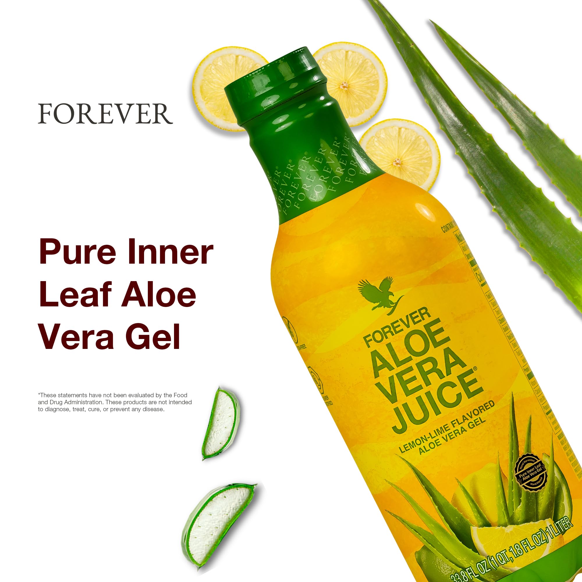 Amazon.com: Forever Living - Aloe Vera Juice - Lemon Lime Flavor with Pure  Inner Leaf Gel - Supports Digestion and Immunity - 1L Each (Pack of 2) :  Health & Household