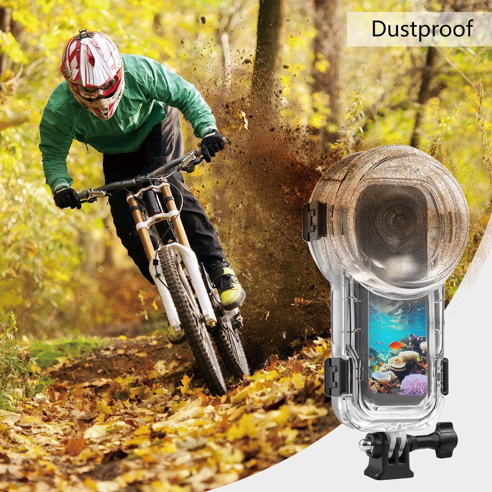 Coque de protection pour caméras de sport 360 degrés Profondeur 60 m Résistance complète Invisible Structure Dive Case