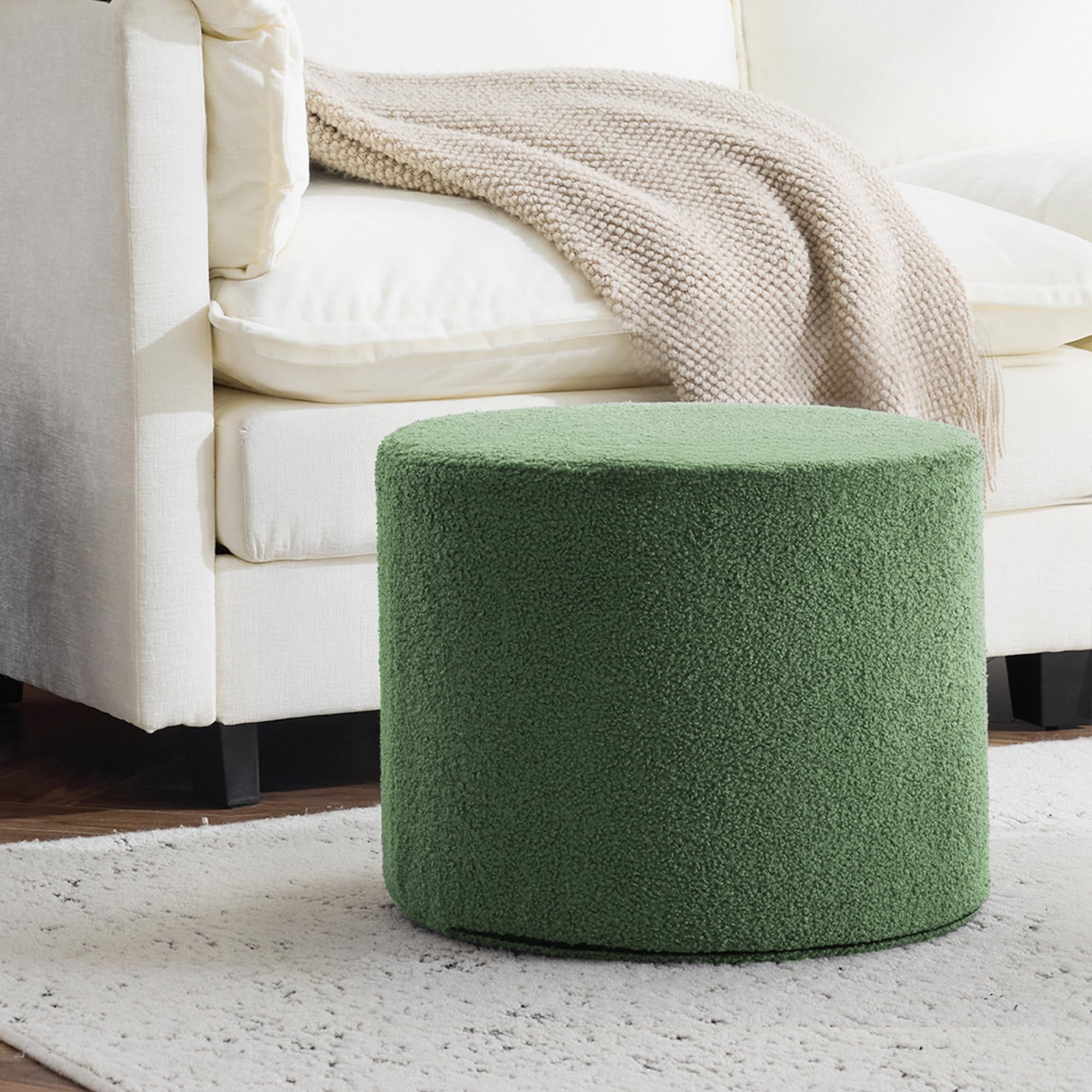 Amazon.com: Bezseller Soft Boucle Pouf Ottoman, Comfortable Foot