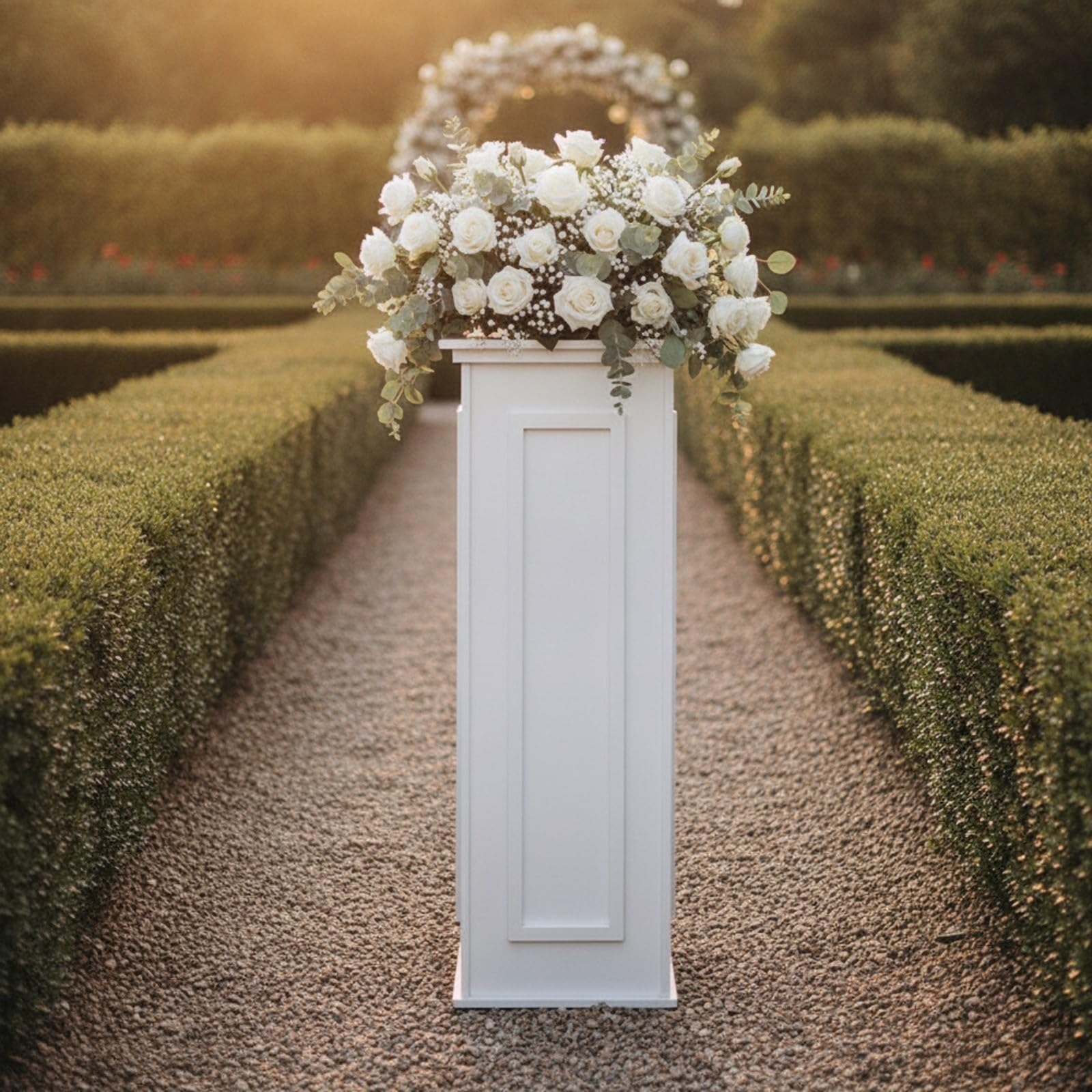 Quadratisch Säulenpodest | Weiß, eckige säule, Ausstellungssockel, für Hochzeit, Bühne, rateure, Hochzeitsplaner, 100CM