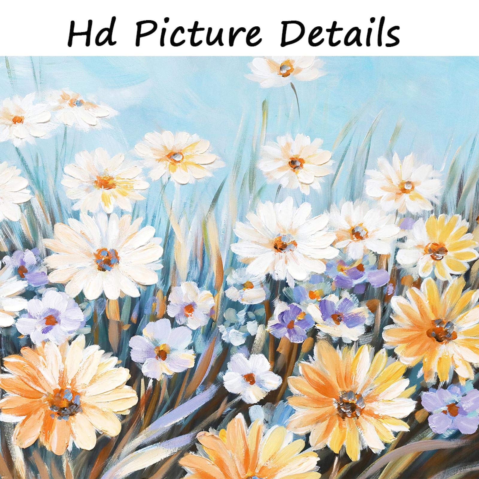 Amazon.co.jp: デイジーの花ポスタープリント壁アートキャンバス絵画