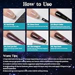 MIZHSE 9D Kit de gel d'ongle pour les yeux de chat,Glitter Magnetic Gel Nail Polonais avec aimant,Sparkle Starry Series Galaxy Effet Cateye Soak Off Nail Art Salon Manucure Accueil Cadeau pour les femmes