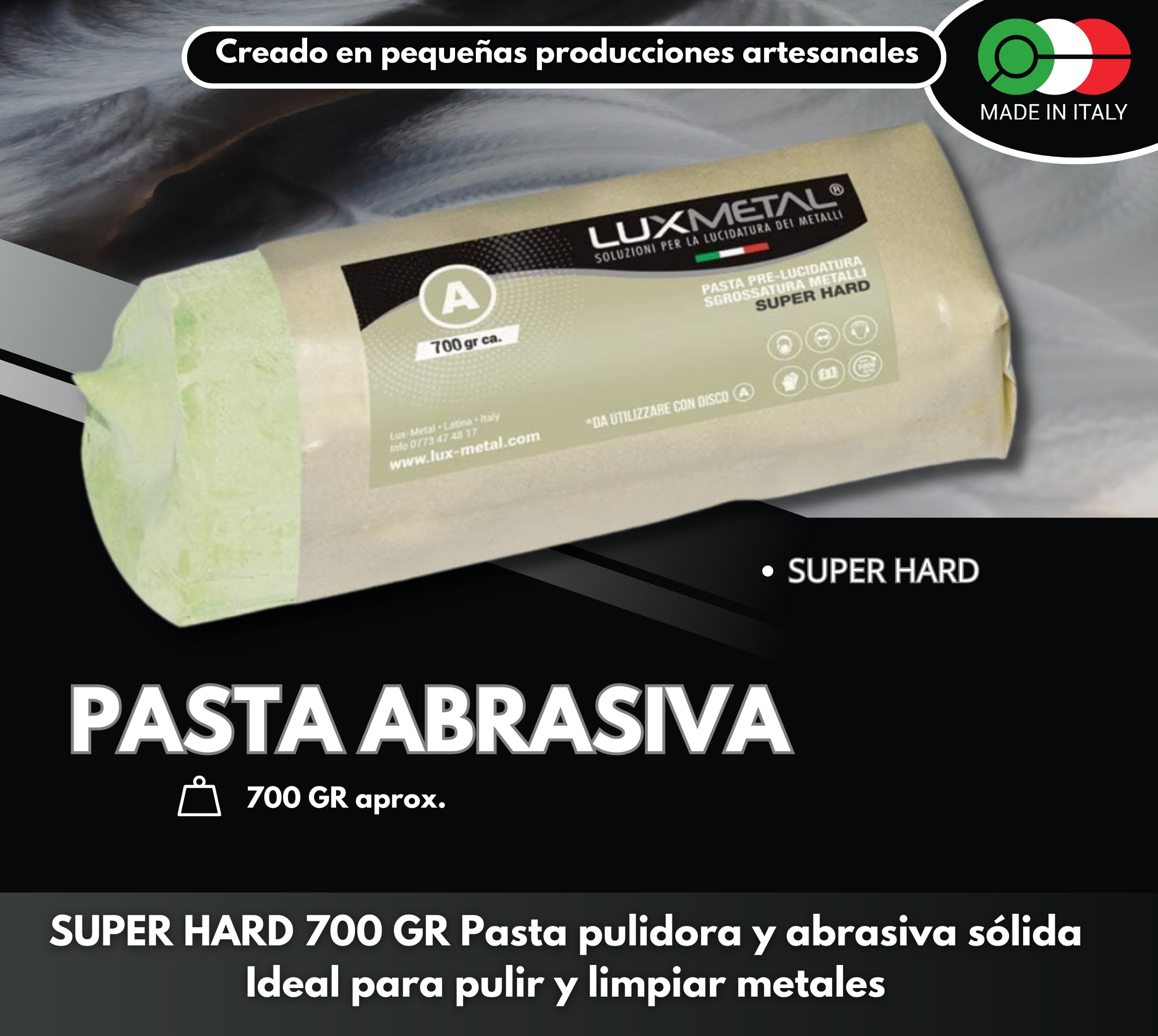 Pasta Abrasiva Lucidante Blu - Medium Fine 700g Per Metalli E Pietre - Foto 5