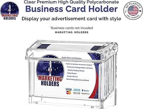 Miniatura 4 de Marketing Holders Paquete de 2 portatarjetas de negocios para vehículos, plástico transparente, adhesivo para llevar una tarjeta, pegatina