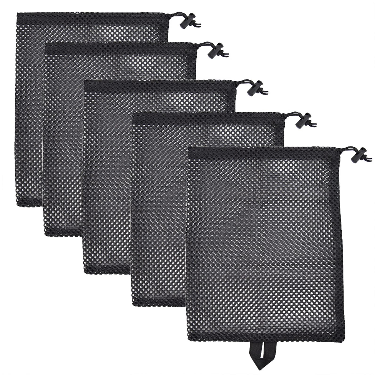 Domasvmd Black Reusable Shopping Bags Portable Fruit Vegetable Storage Bag Folding Mesh Bag 5Pcs Mesh Storage Bag