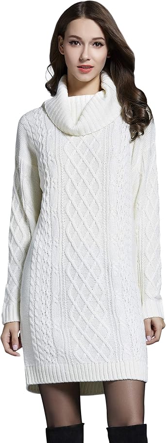 Womens Knitted Dress Sweater Jumper 