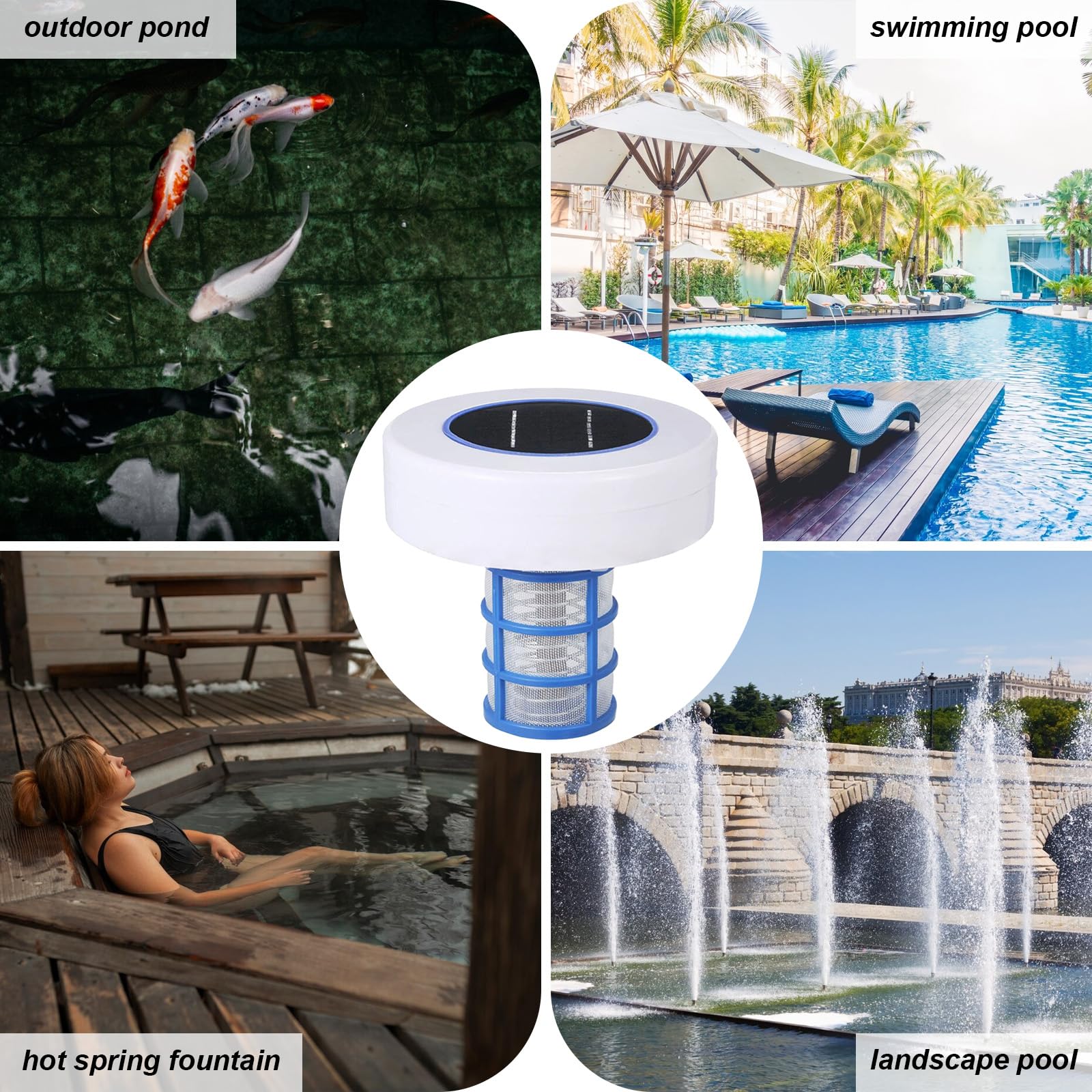 Ionizador solar para piscina, ionizador de agua desinfección sin química, ionizador solar para estanque, piscina, fuente de spa y protección a largo plazo de la calidad del agua