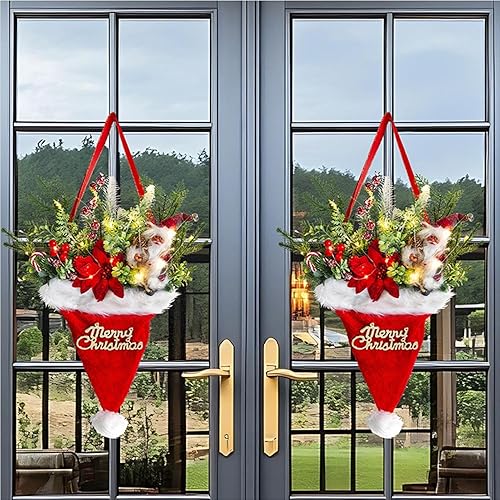 Miniatura 4 de Christmas Wreath Outdoor  Glowing 27x15 Inch Festive Garland, Holiday Door & Wall Decoration, LED Lighted Seasonal Accent, Home Decor for Kitchen,