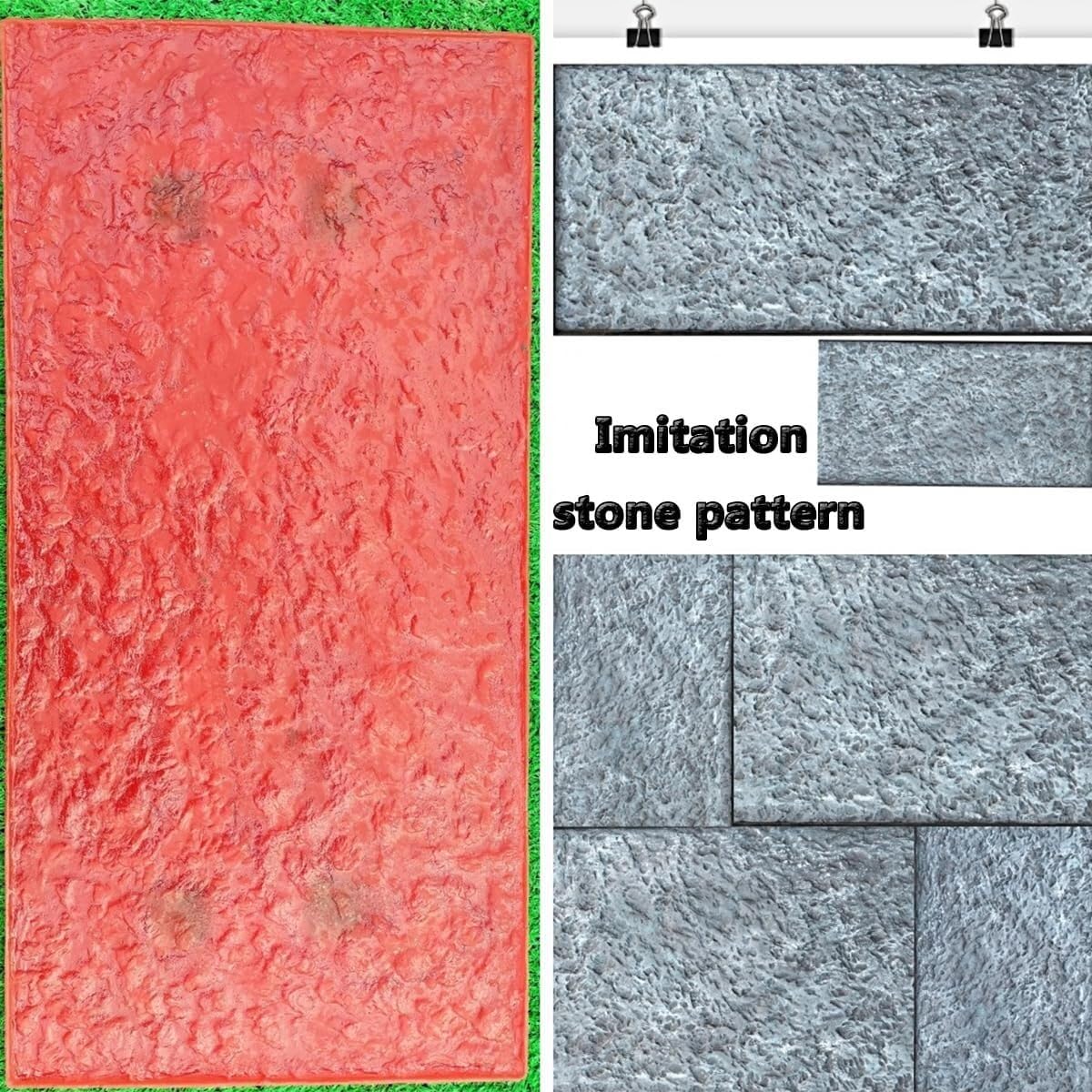 Almohadilla de Textura de hormigón con Textura de baldosas de Piedra Natural Rectangular, Molde de Suelo de Camino de jardín con Relieve de hormigón de Caucho de Calidad Profesional