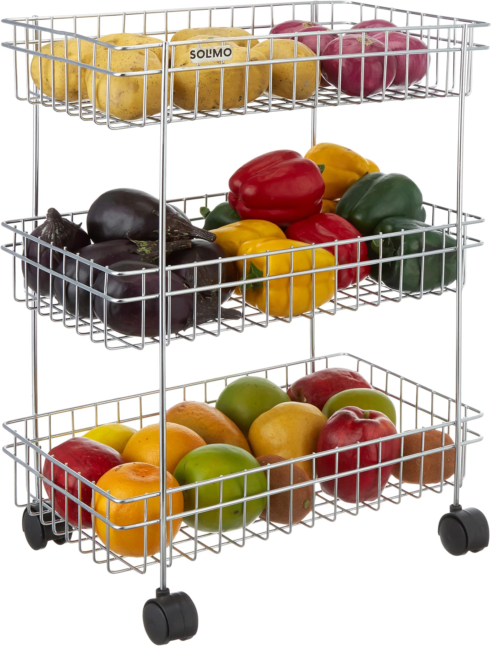 Amazon Brand Solimo - 3 Rack Stainless Steel  Kitchen  Rack
