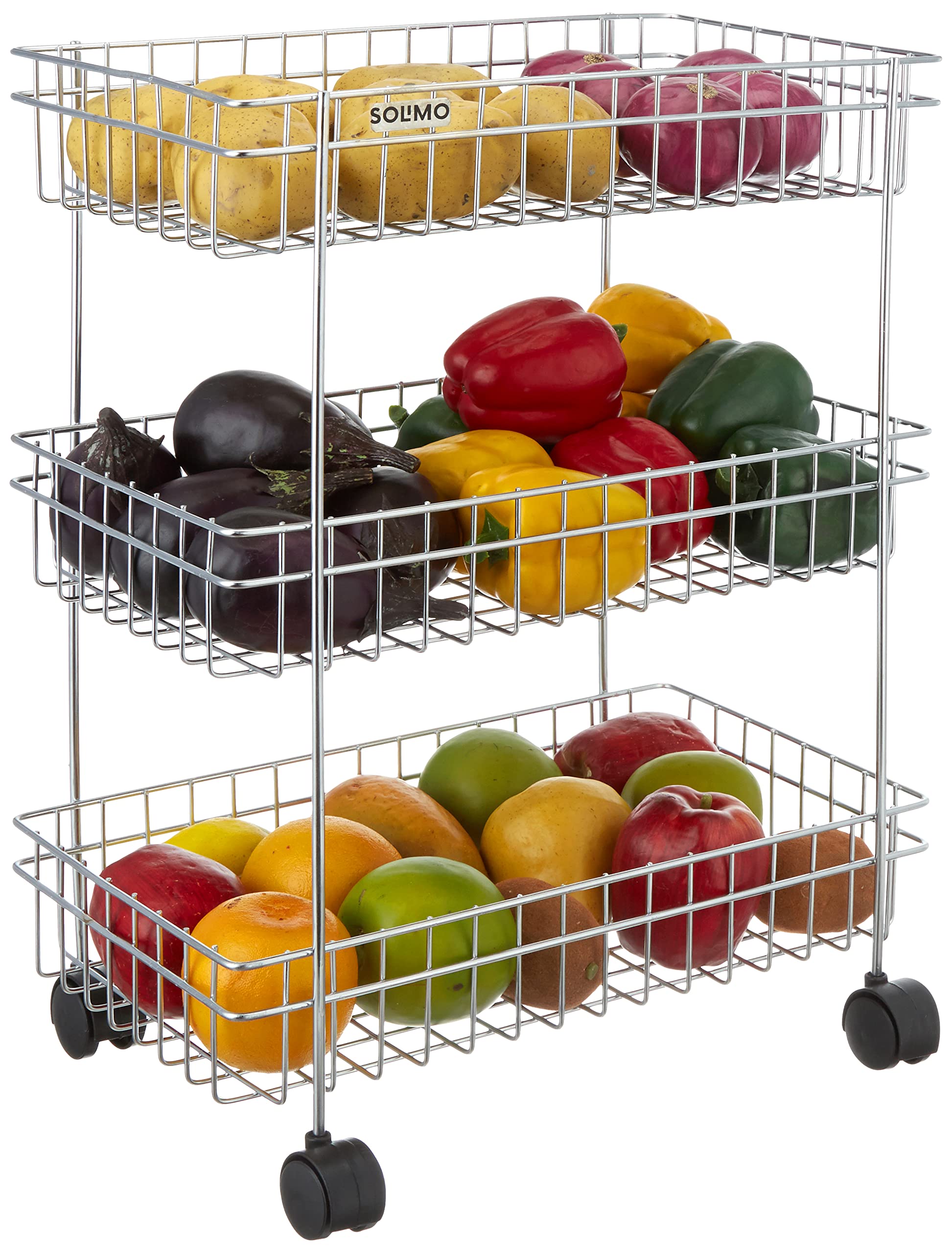 Amazon Brand Solimo - 3 Rack Stainless Steel Kitchen Rack