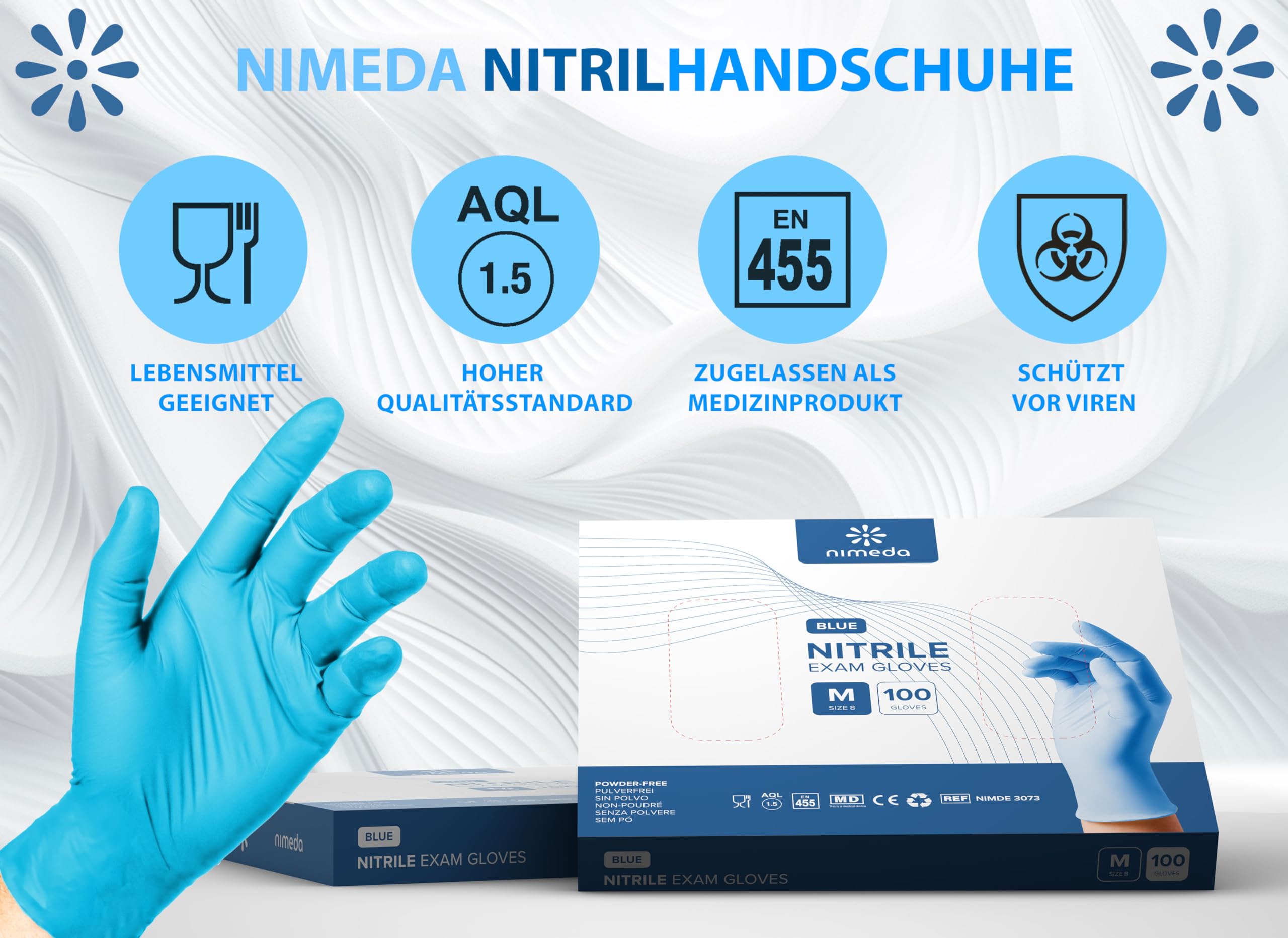 Guanti In Nitrile EasyCARE Senza Polvere - 1000 Pezzi Monouso Per Alimenti E Medici - Foto 9