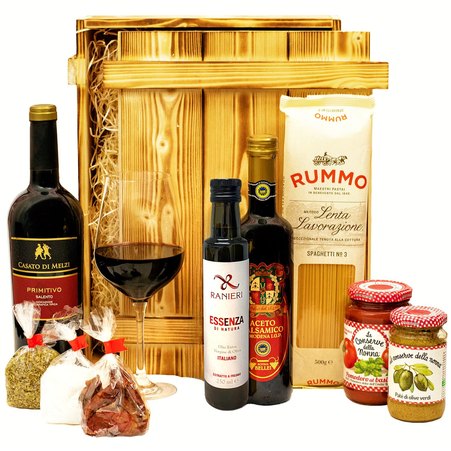 Italienisches Geschenkset „Florenz“ | Großer Geschenkkorb mit Wein, Olivenöl & vielen Spezialitäten aus Italien | Präsentkorb für Frauen & Männer zum Geburtstag, Weihnachten