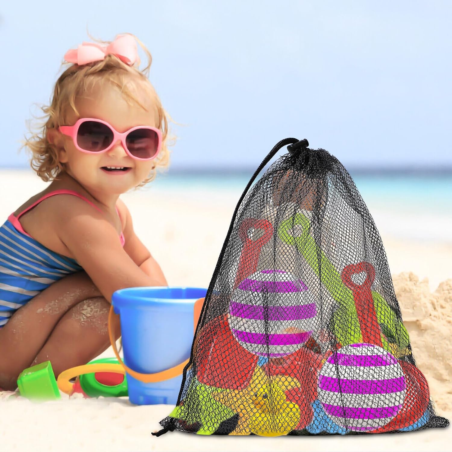 40PCS Mesh Drawstring Bags - Durable Delicate Nylon Laundry Bags Multicolor Small Gym Travel Beach Storage Bags With Locking Closure For College, Gym, Yoga, Sport