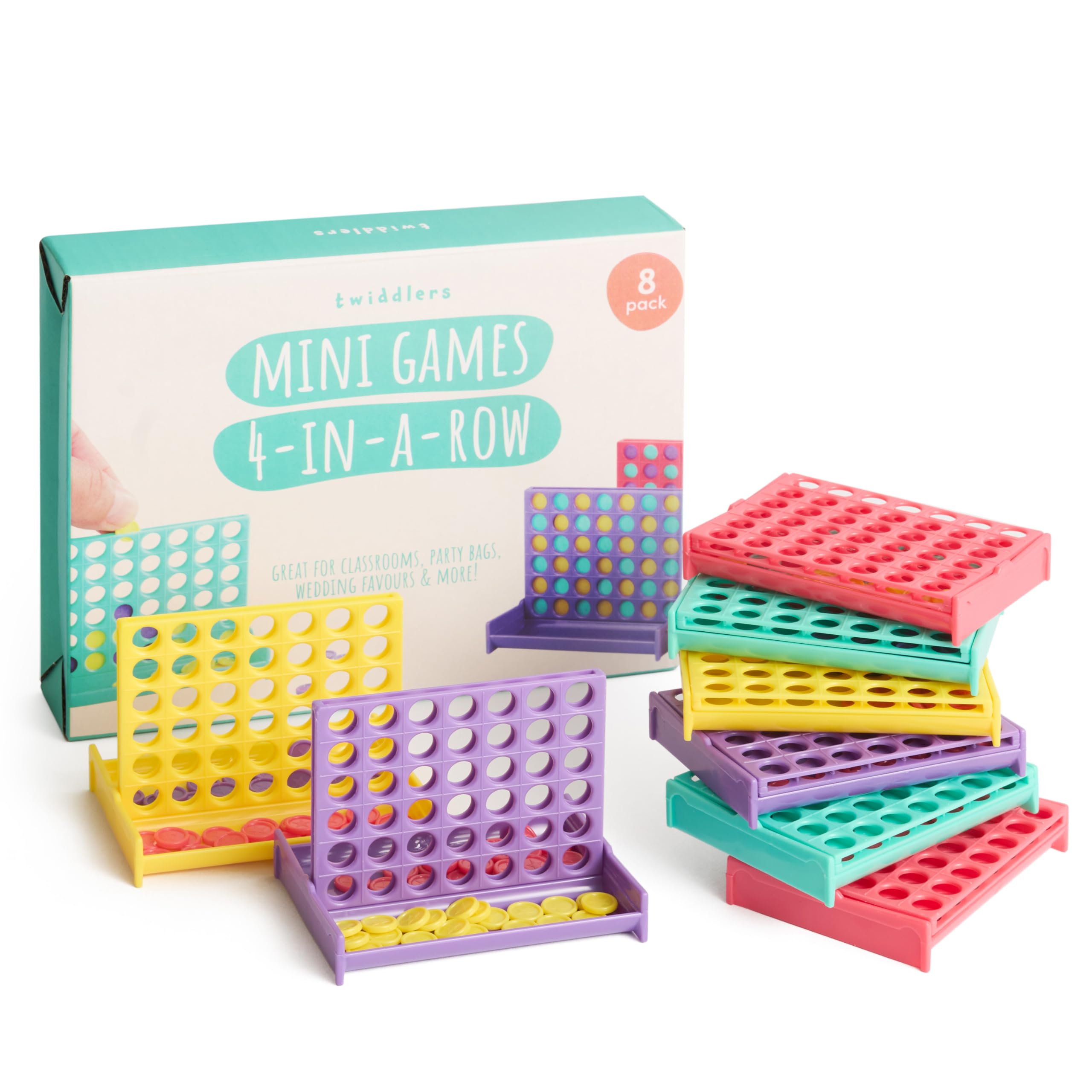 THE TWIDDLERS8 Mini Forza 4, Forza Quattro, 8 cm - Table Game for Children, Fillers for Perfect Party Bags, Birthday Gadgets