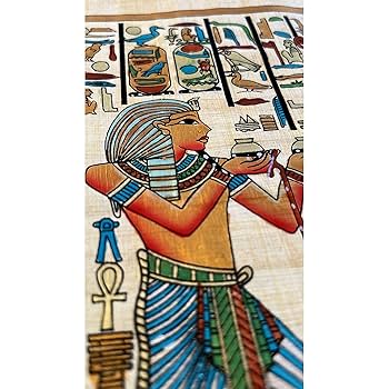 Amazon.co.jp: パピルスアート、ホルス神への捧げ、古代エジプト