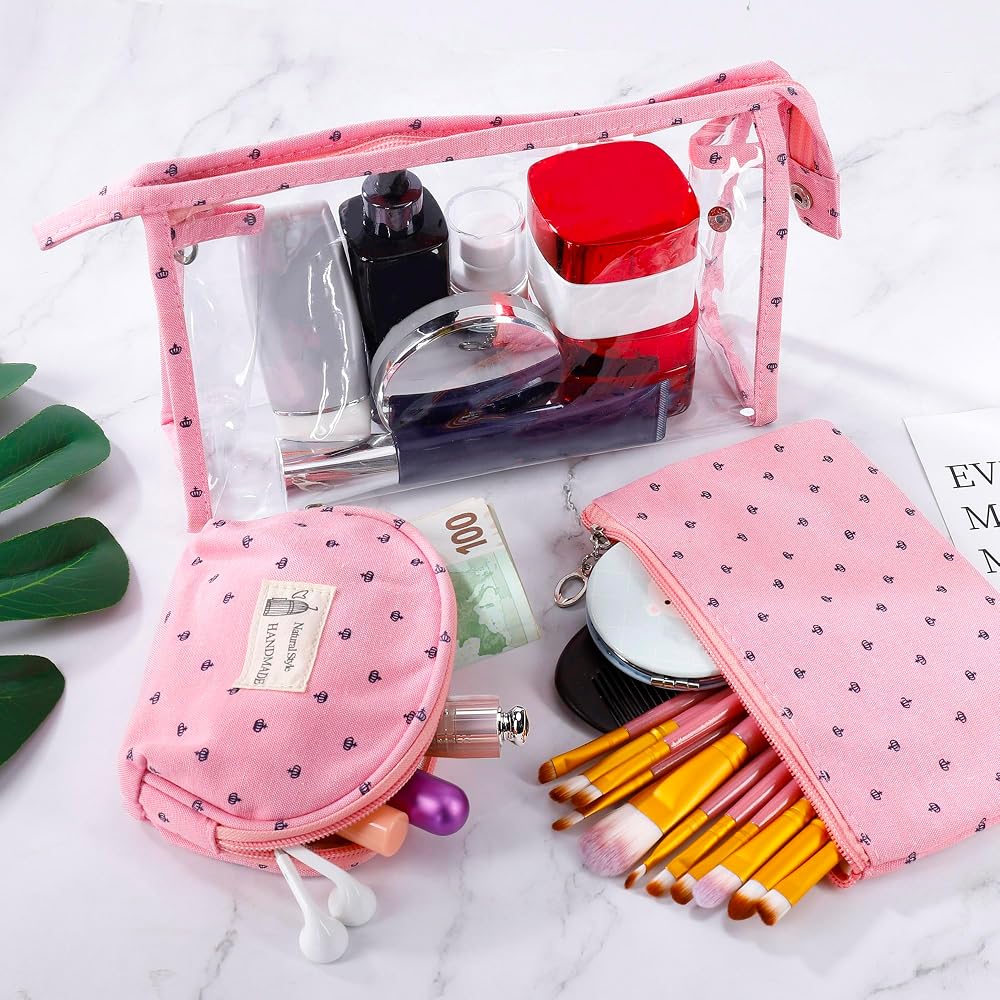 Astuccio Trasparente In PVC Rosa – Impermeabile, Per Scuola, Ufficio E Viaggio, Zaino Cancelleria