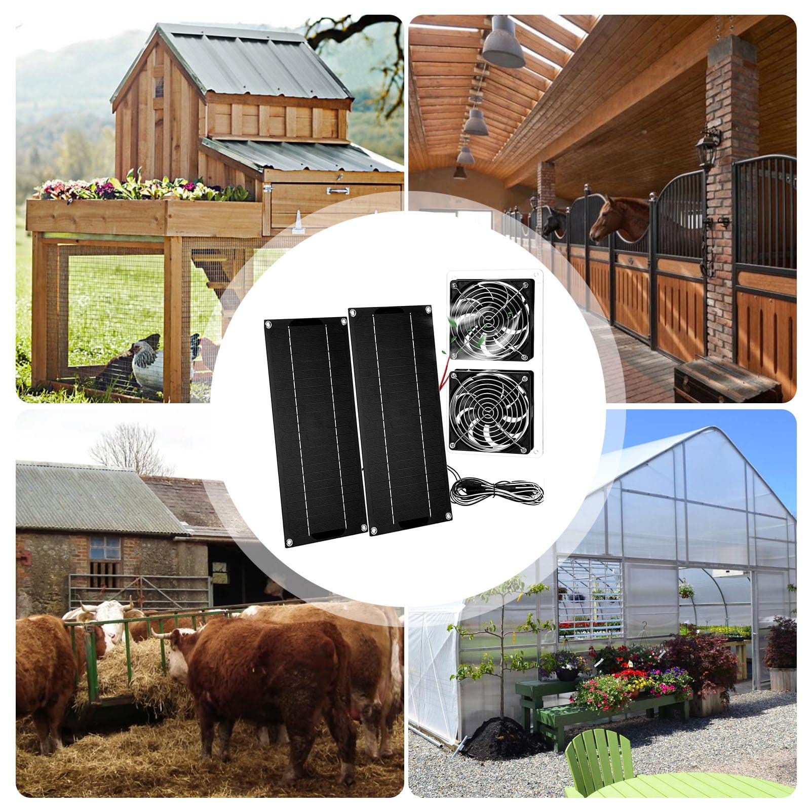 Solarventilator für Gewächshaus | 10 W solarbetriebenes