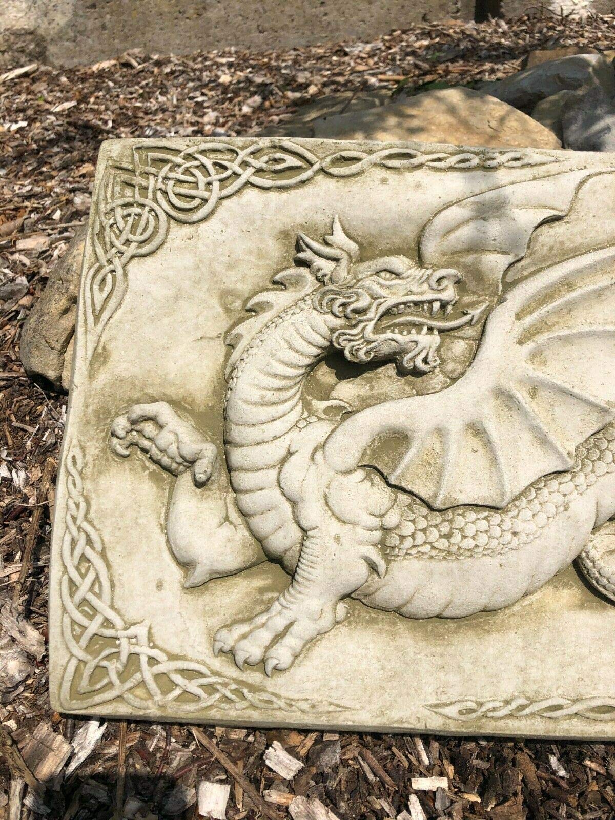 Statue celtique dragon gallois | Décoration de jardin en béton en pierre reconstituée